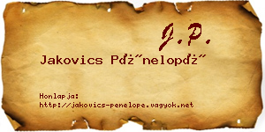 Jakovics Pénelopé névjegykártya