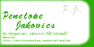 penelope jakovics business card